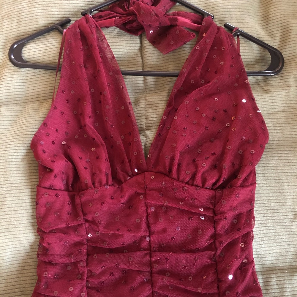 Cute burgundy midi dress